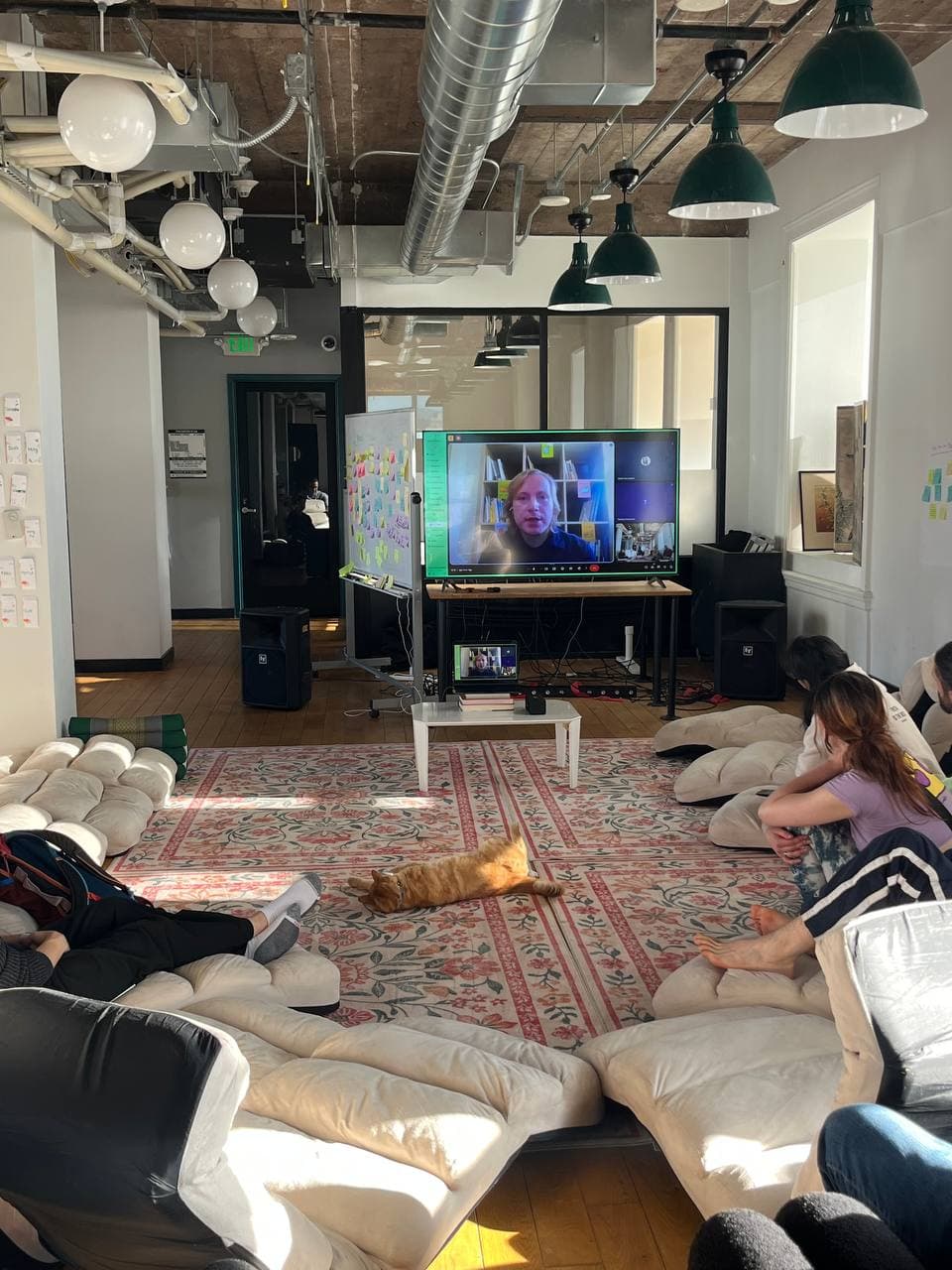 Hotel lounge and coworking area